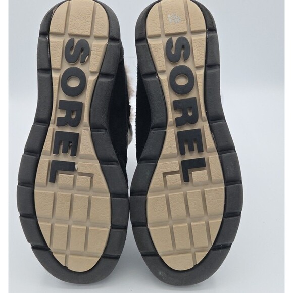 Sorel Womens Size 8 Explorer Joan Winter Snow Ankle Boot- Black Lace Up EUC - Picture 8 of 9